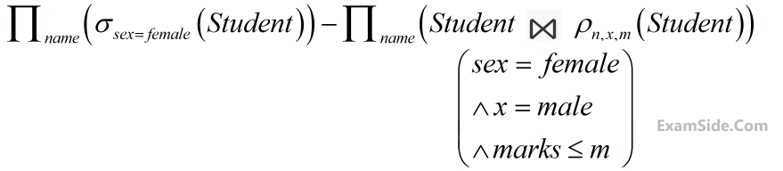 GATE CSE 2004 Database Management System - Relational Algebra Question 19 English