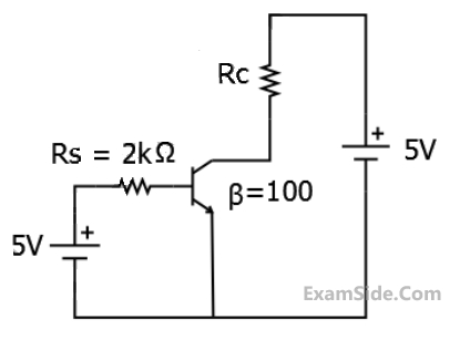 GATE EE 2014 Set 2 Analog Electronics - Bjt and Mosfet Biasing Question 26 English