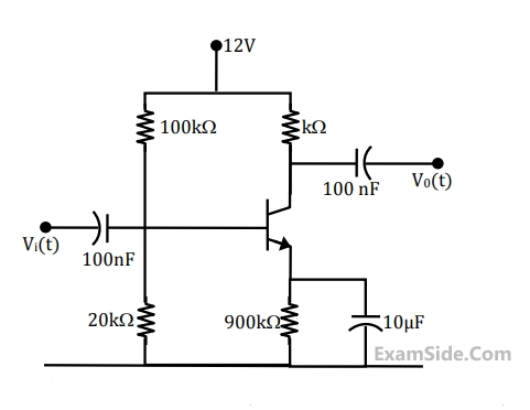 GATE ECE 2009 Analog Circuits - Bipolar Junction Transistor Question 27 English