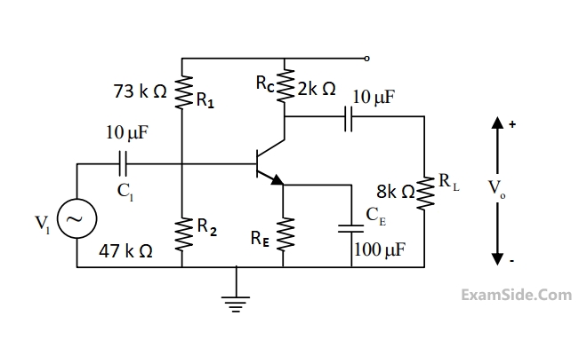 GATE ECE 2017 Set 1 Analog Circuits - Bipolar Junction Transistor Question 10 English